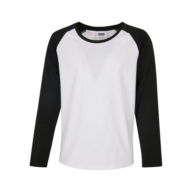 Urban Classics Meisjes contrast raglan t-shirt met lange mouwen UTTN1270_whiteblack large