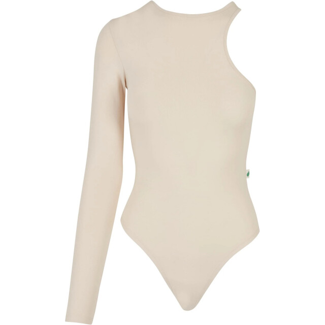 Urban Classics Dames asymmetrische organic stretch bodysuit UTTN1266_whitesand large