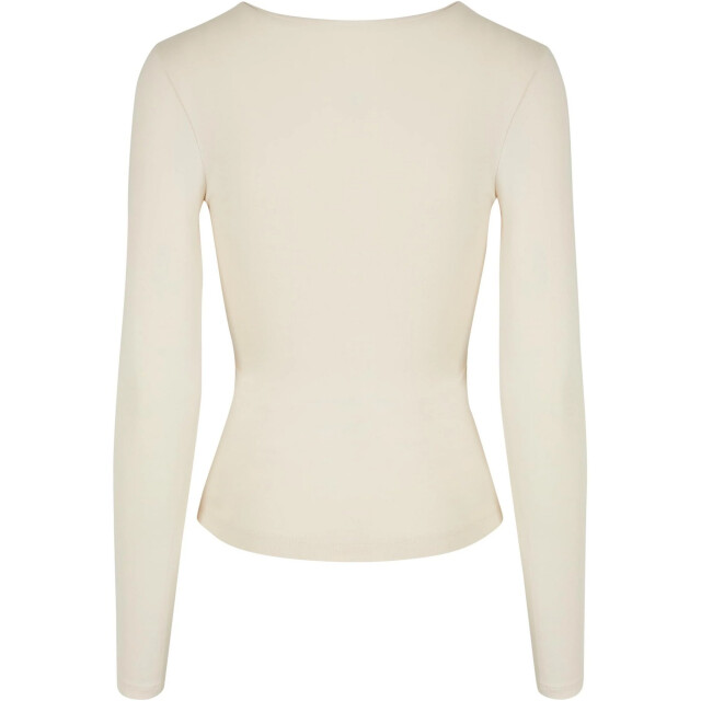 Urban Classics Dames uitgesneden kruishals top met lange mouwen UTTN1203_whitesand large