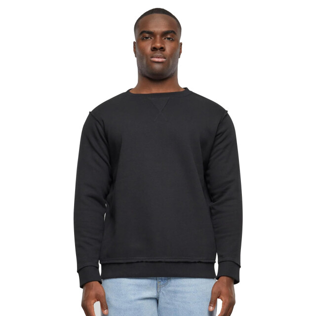 Urban Classics Heren crew open rand oversized trui UTTN1216_black large