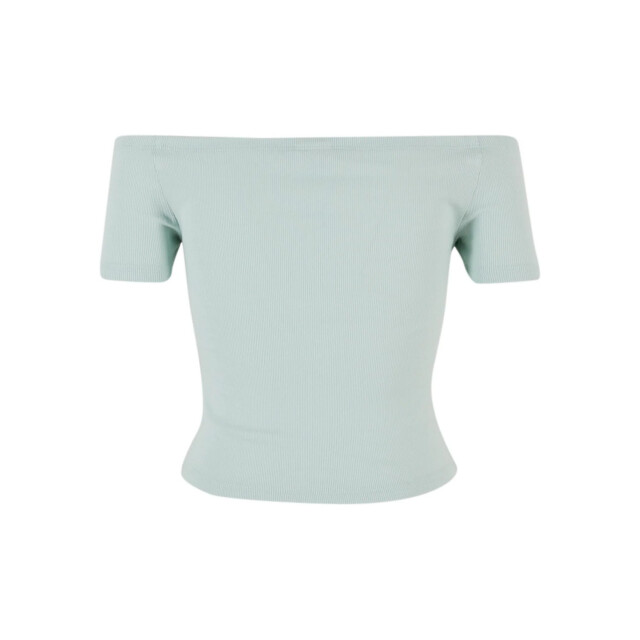 Urban Classics Dames geribbelde organic off shoulder top UTTN1200_frostmint large