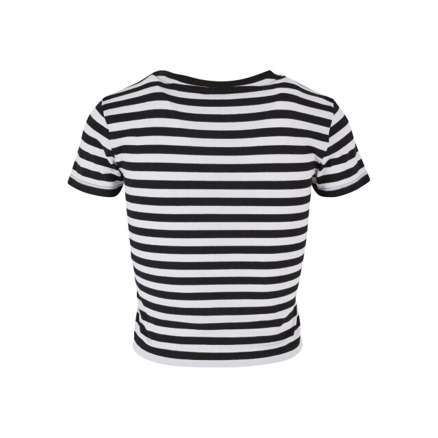 Urban Classics Dames gestreept kort t-shirt UTTN1256_whiteblack large
