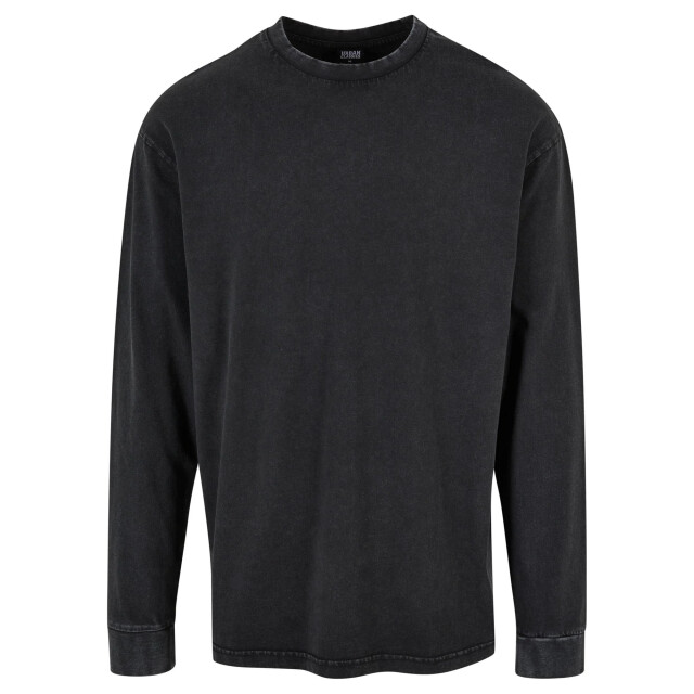 Urban Classics Heren zuur gewassen zwaargewicht boxy top met lange mouwen UTTN1292_black large
