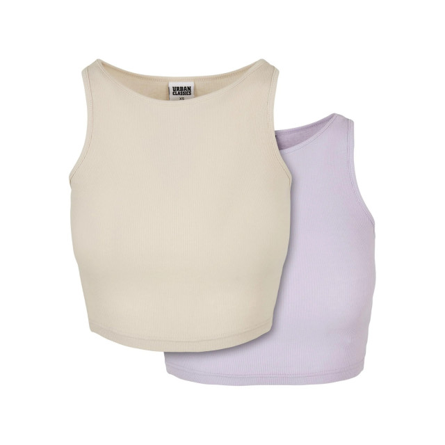 Urban Classics Dames ribbed crop top (set van 2) UTTN1191_softseagrasslilac large