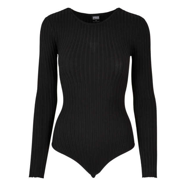 Urban Classics Dames ribbed gebreide bodysuit met lange mouwen UTTN1285_black large