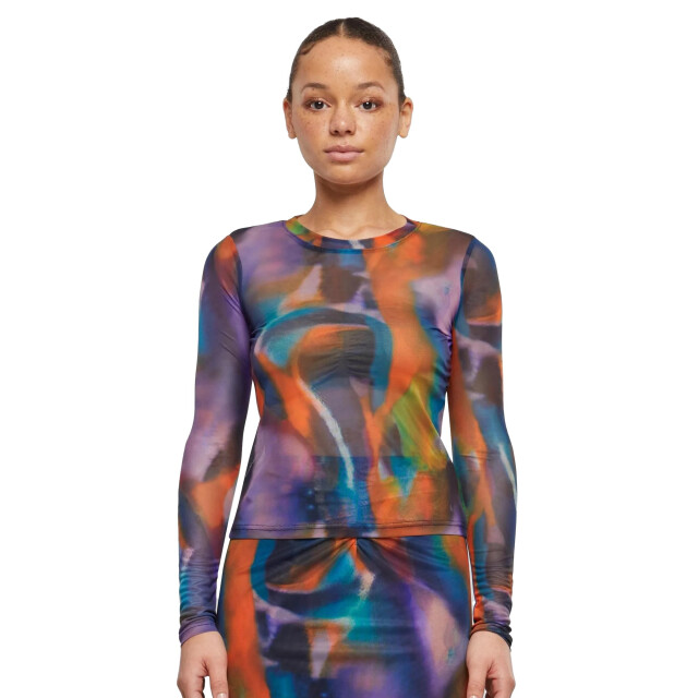 Urban Classics Dames reflection mesh top met lange mouwen UTTN1244_multicoloured large
