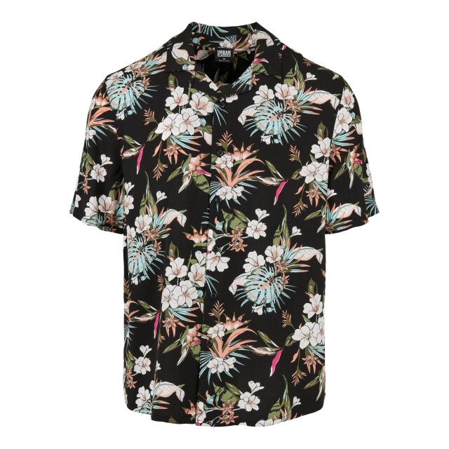 Urban Classics Heren tropical viscose resort overhemd UTTN1173_blackmulticoloured large