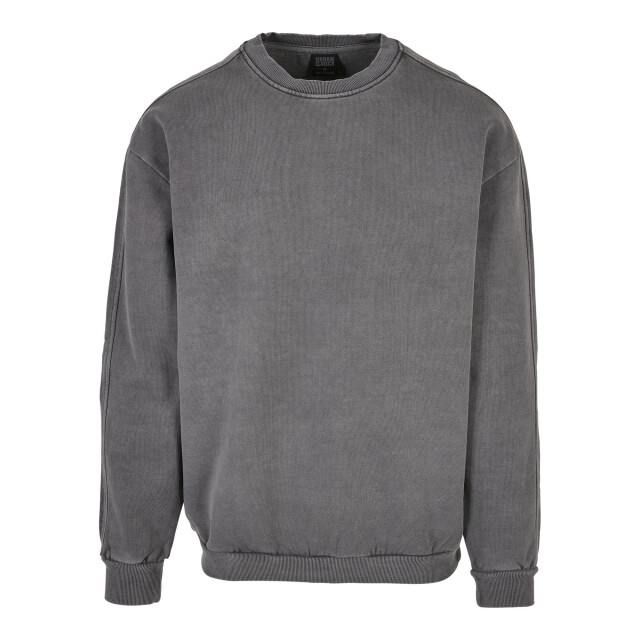 Urban Classics Heren crew sweatshirt in badstof UTTN1174_darkshadow large