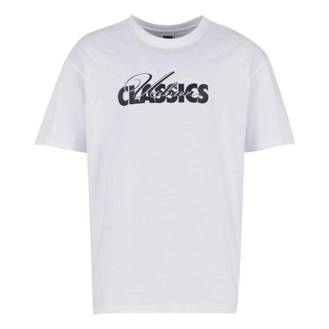 Urban Classics Heren cursief logo zwaargewicht oversized t-shirt UTTN1167_white large
