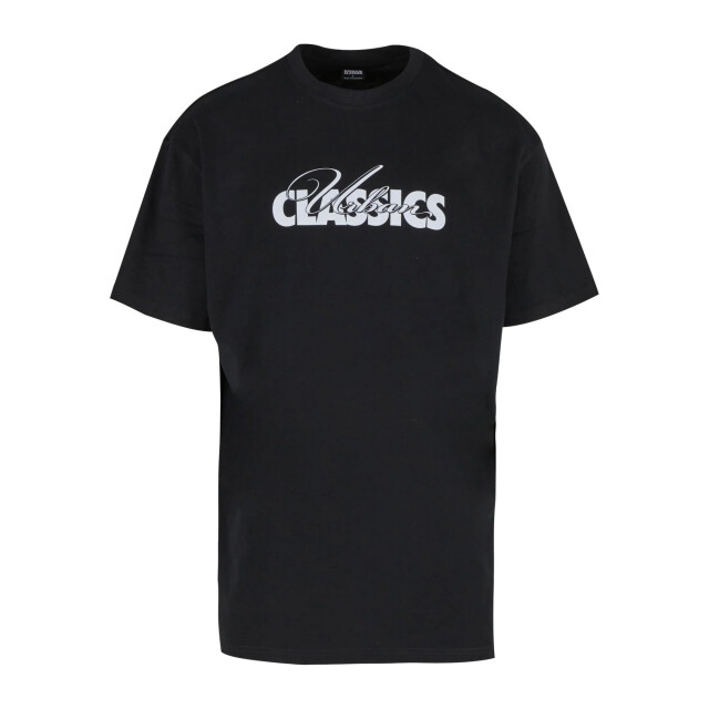 Urban Classics Heren cursief logo zwaargewicht oversized t-shirt UTTN1167_black large
