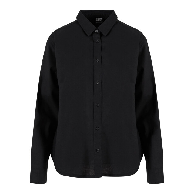Urban Classics Dames linnen oversized shirt UTTN1164_black large