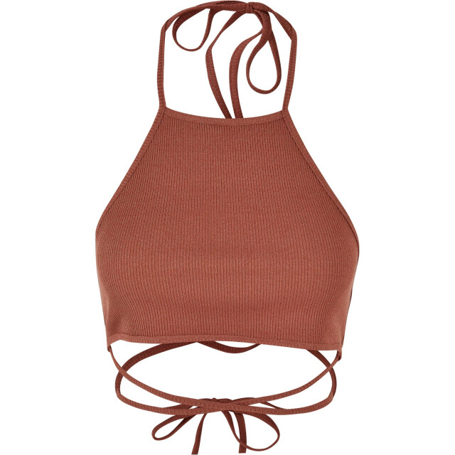 Urban Classics Dames trapezium geribd gewaad top UTTN1198_terracotta large