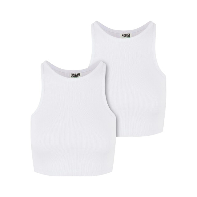 Urban Classics Dames geribde organic gewatteerde top (set van 2) UTTN1141_white large