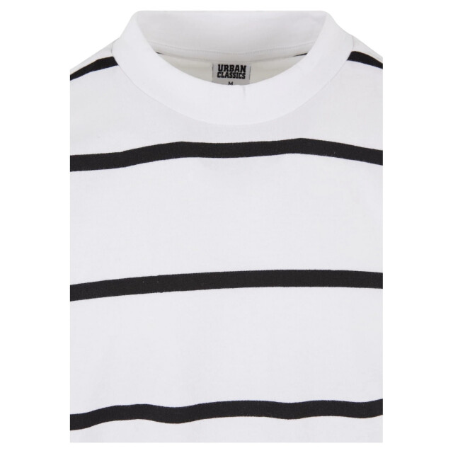 Urban Classics Heren streep oversized t-shirt UTTN1123_whiteblack large
