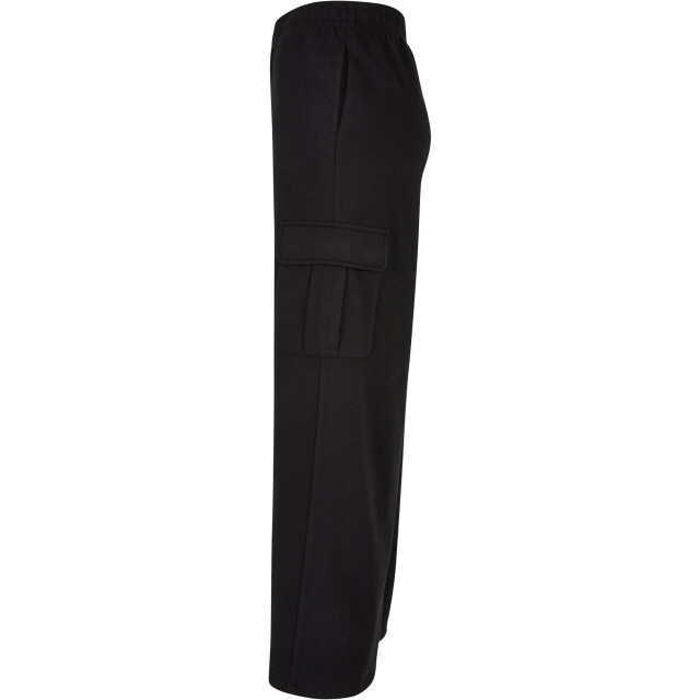 Urban Classics Dames badstof hoge taille wijde been cargo broek UTTN1163_black large