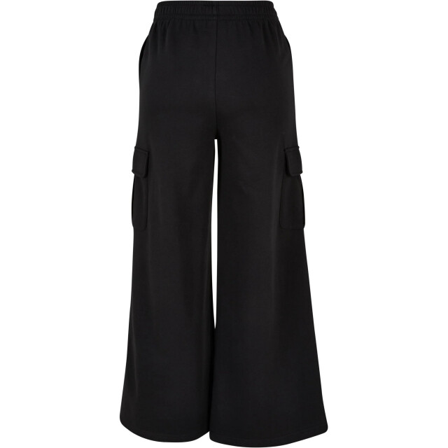 Urban Classics Dames badstof hoge taille wijde been cargo broek UTTN1163_black large