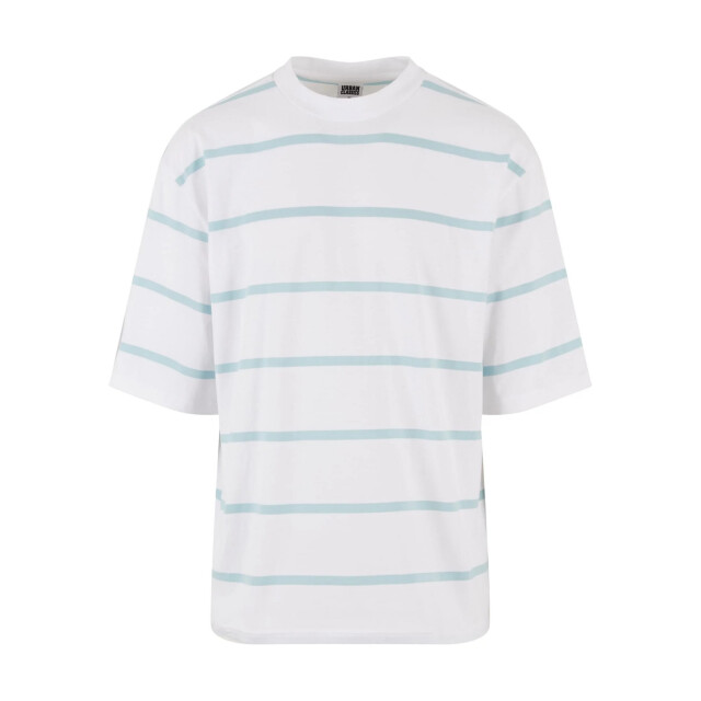 Urban Classics Heren streep oversized t-shirt UTTN1123_whiteoceanblue large