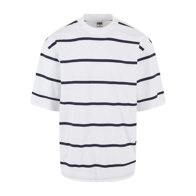 Urban Classics Heren streep oversized t-shirt UTTN1123_whiteblack large