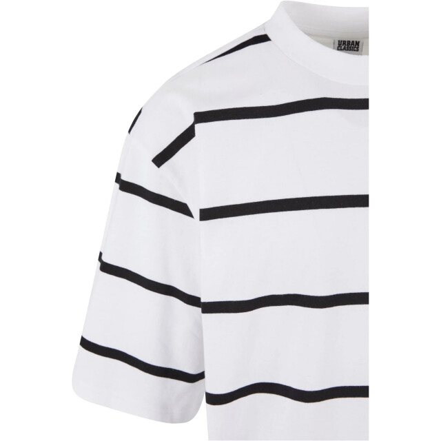 Urban Classics Heren streep oversized t-shirt UTTN1123_whiteblack large