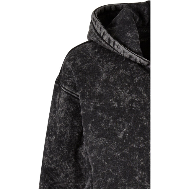 Urban Classics Dames washed towelling short oversized full zip hoodie UTTN1108_black large