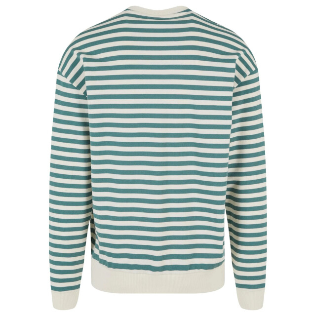 Urban Classics Heren sweatshirt met gestreepte ronde hals UTTN1177_whitesandpaleleaf large