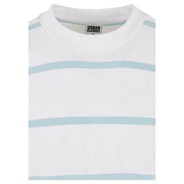 Urban Classics Heren streep oversized t-shirt UTTN1123_whiteoceanblue large