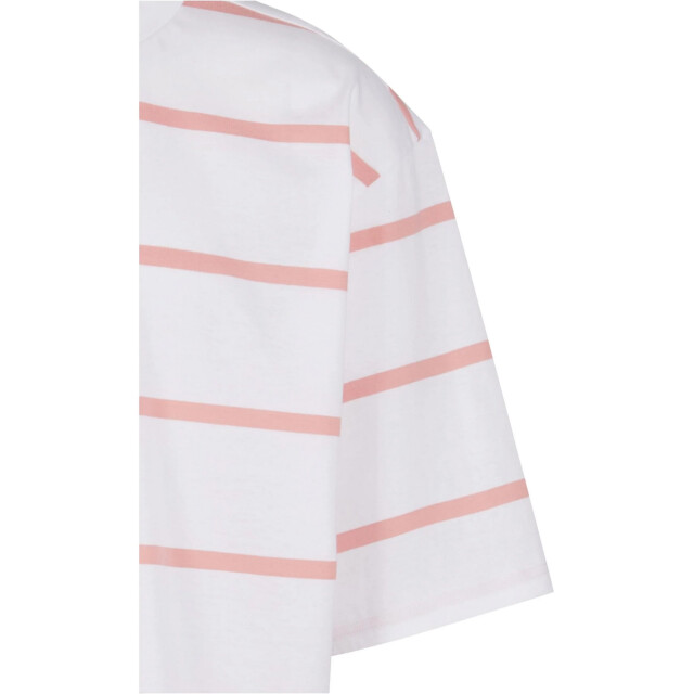 Urban Classics Heren streep oversized t-shirt UTTN1123_whitepinklemonade large