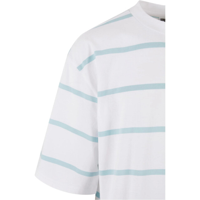 Urban Classics Heren streep oversized t-shirt UTTN1123_whiteoceanblue large