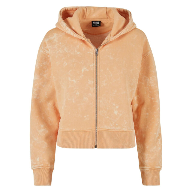 Urban Classics Dames washed towelling short oversized full zip hoodie UTTN1108_paleorange large
