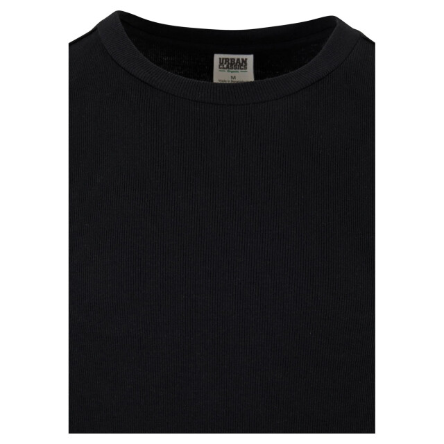 Urban Classics Heren geribde organic boxy trui met lange mouwen UTTN1093_black large