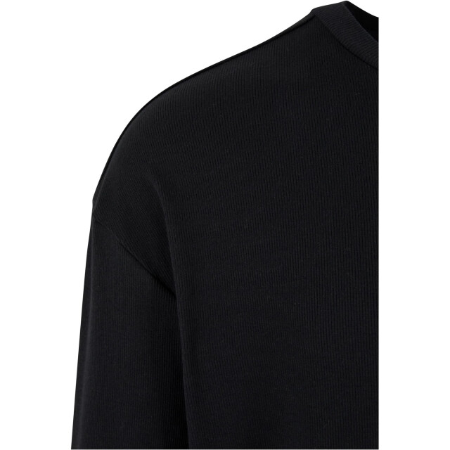 Urban Classics Heren geribde organic boxy trui met lange mouwen UTTN1093_black large