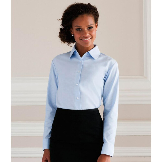 Russell Athletic Collectie dames lange mouw easy care oxford shirt UTFK743_oxfordblue large
