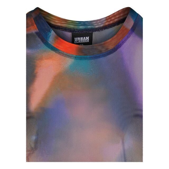 Urban Classics Dames mesh t-shirt met all-over print UTTN1096_multicoloured large