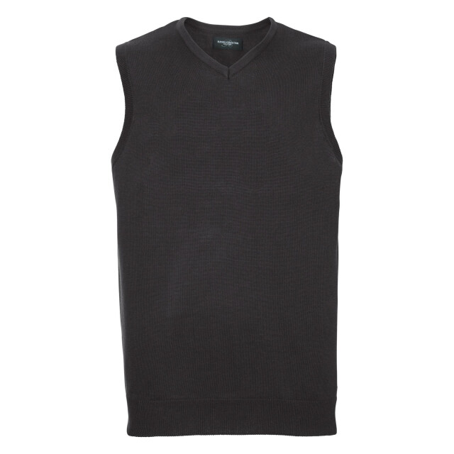 Russell Athletic Collectie heren v-hals mouwloos gebreide trui-trui-top / trui-trui UTFK735_black large