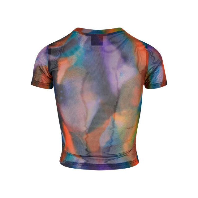 Urban Classics Dames mesh t-shirt met all-over print UTTN1096_multicoloured large