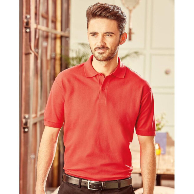 Jerzees Colours Russell mens klassiek poloshirt met korte mouwen van katoen UTFK701_classicred large