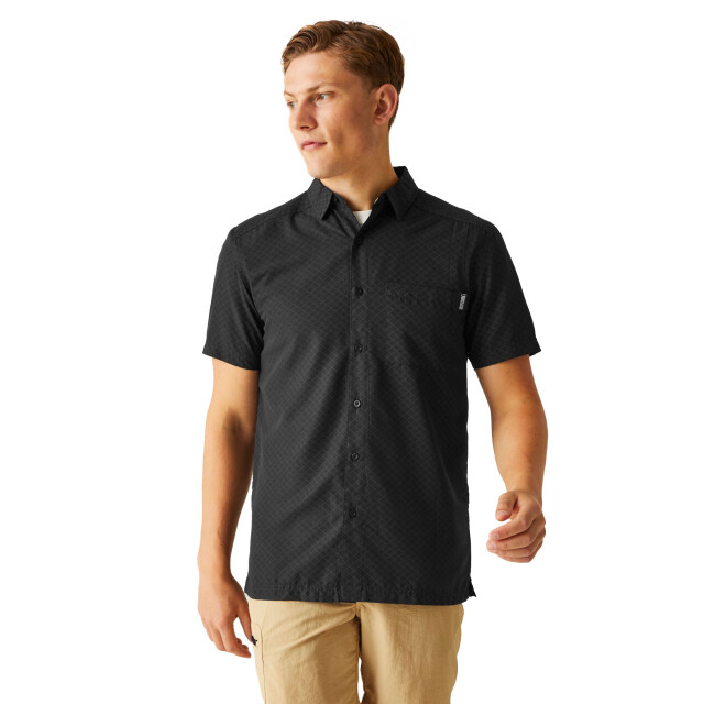 Regatta Heren overhemd met korte mouwen mindano viii diamond UTRG10816_blackash large