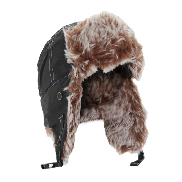 Result Unisex klassieke thermische winter/ski sherpa trapper hat UTFK677_jetblack large