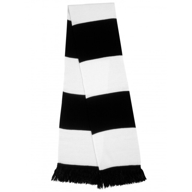 Result Heren zware gebreide thermische winter sjaal UTFK662_whiteblack large