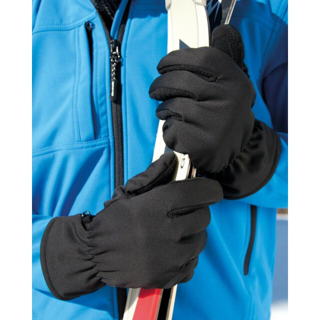 Result Unisex winter essentials softshell thermische handschoenen UTFK667_black large