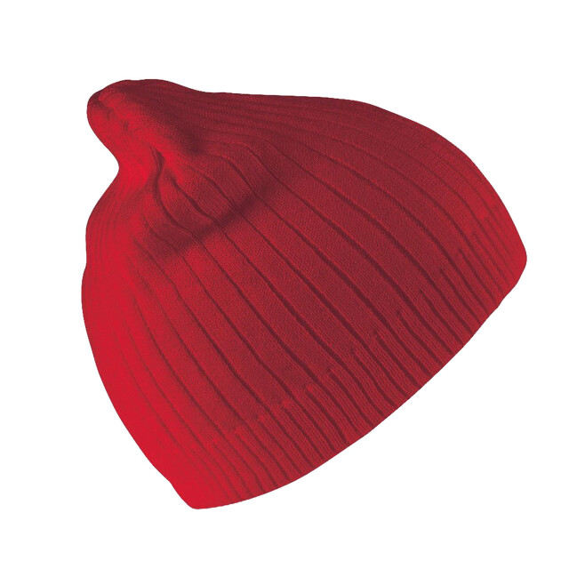 Result Unisex double knit heavy cotton winter beanie hat UTFK679_red large