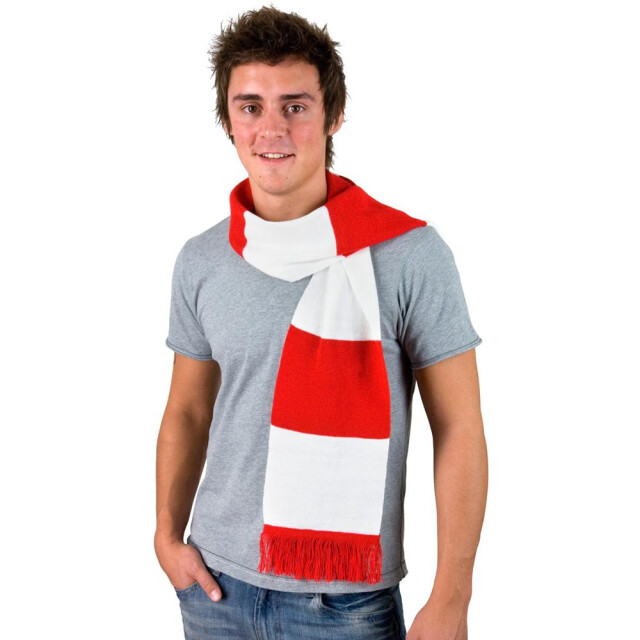 Result Heren zware gebreide thermische winter sjaal UTFK662_whitered large