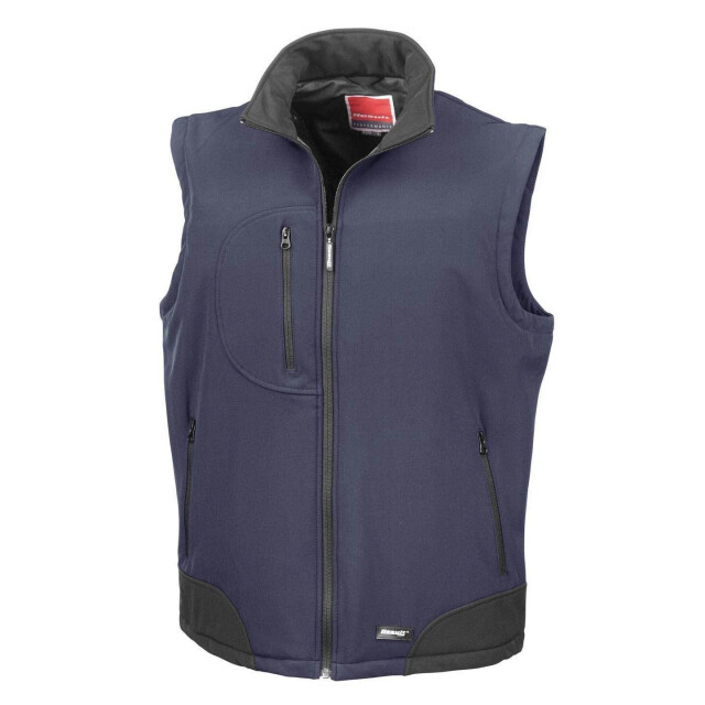 Result Heren softshell bodywarmer ademend weerbestendig jasje UTFK572_navyblack large