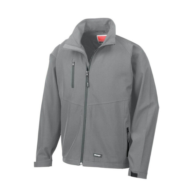 Result Heren 2 laagse basis softshell ademend windbestendig jasje UTFK575_silvergrey large