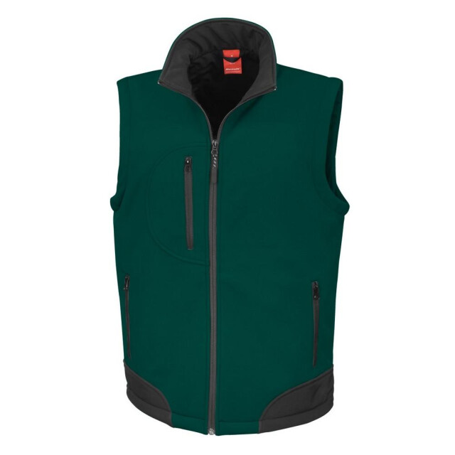 Result Heren softshell bodywarmer ademend weerbestendig jasje UTFK572_bottlegreenblack large