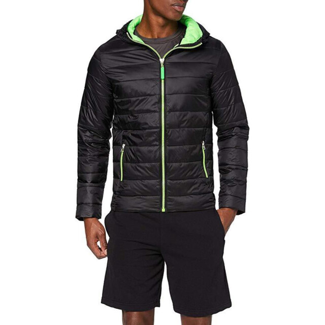 Result Urban mens snowbird hooded jacket UTFK655_blacklimegreen large