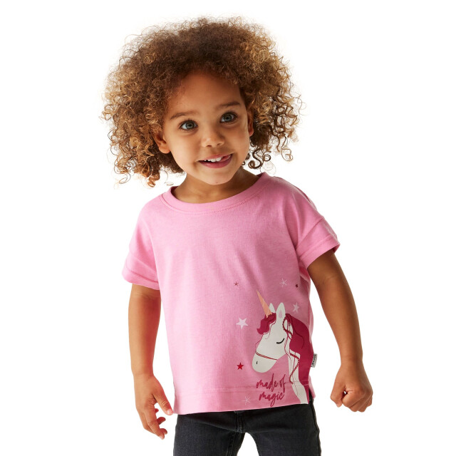 Regatta Kinderen/kinderen animal luna de eenhoorn t-shirt UTRG10306_sweetpink large