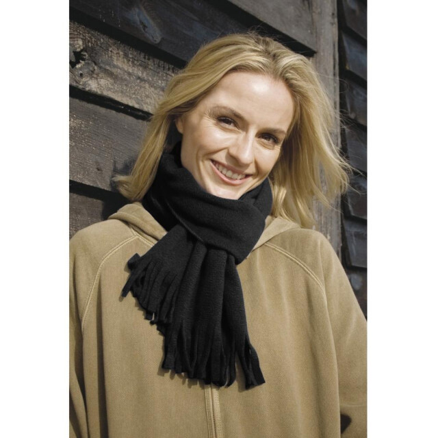Result Volwassenen unisex actief vlies wintervaasje sjaal UTFK659_black large