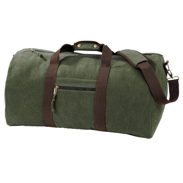 Quadra Vintage canvas holdall duffelzak 45 liter UTFK496_vintagemilitarygreen large