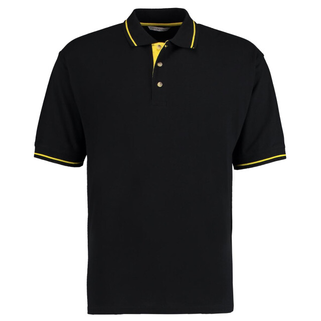 Kustom Kit Heren st. mellion heren poloshirt met korte mouwen UTFK449_blackyellow large